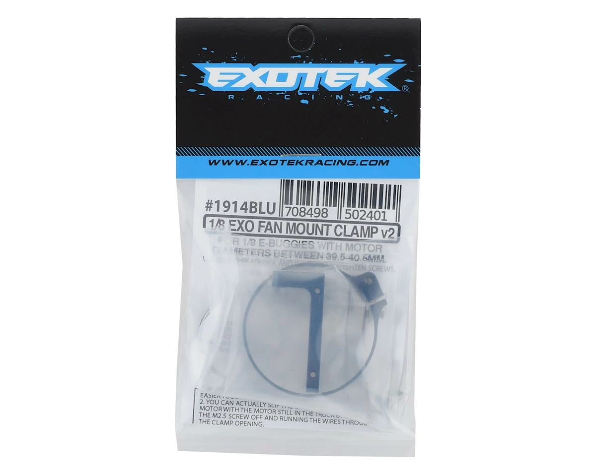 EXOTEK 1/8 V2 E-Buggy Clamp On Fan Mount (Blue) 4 EXOTEK 1/8 V2 E-Buggy Clamp On Fan Mount (Blue) - Image 2