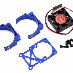 Hot Racing Clip-On Two-Piece Motor Heat Sink W/Fan (Blue)