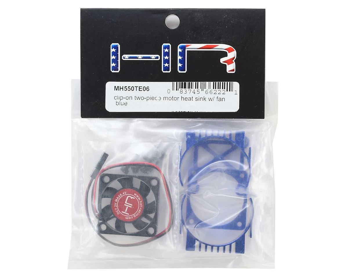 Hot Racing Clip-On Two-Piece Motor Heat Sink W/Fan (Blue) - Image 2