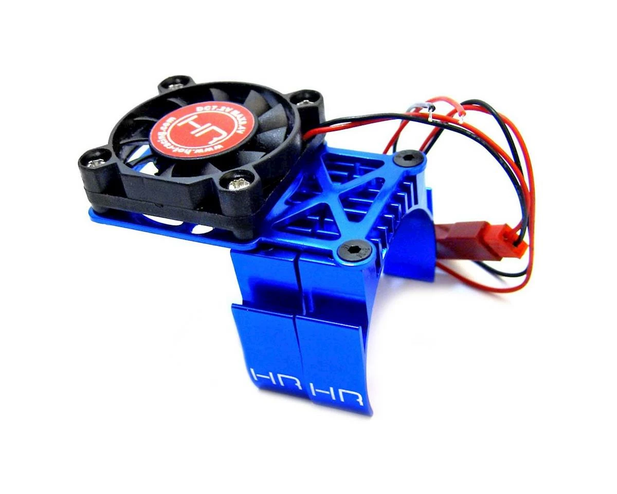 Hot Racing Clip-On Two-Piece Motor Heat Sink W/Fan (Blue) - Image 3