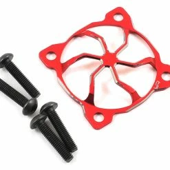 YEAH RACING 30x30mm "3D Whirlwind" Aluminum Fan Protector (Red)