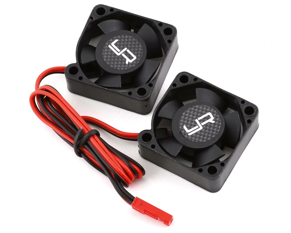 YEAH RACING 30x30x10mm Twin Tornado High Speed Fan Set (Black) (2)