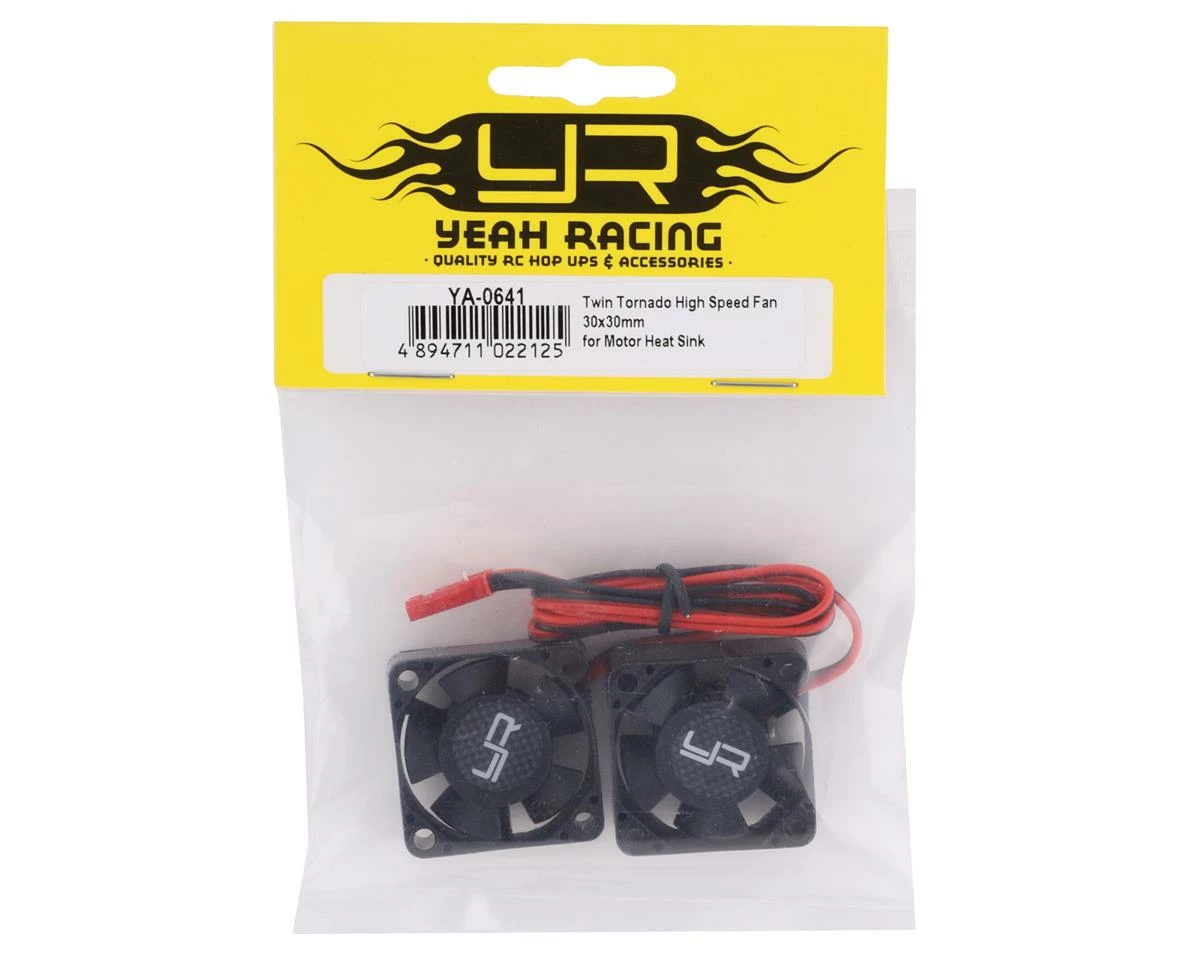 YEAH RACING 30x30x10mm Twin Tornado High Speed Fan Set (Black) (2) - Image 2
