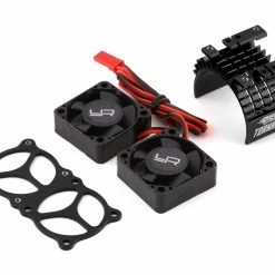 YEAH RACING Aluminum 540/550 Motor Heat Sink W/Twin Tornado Fans (Black)