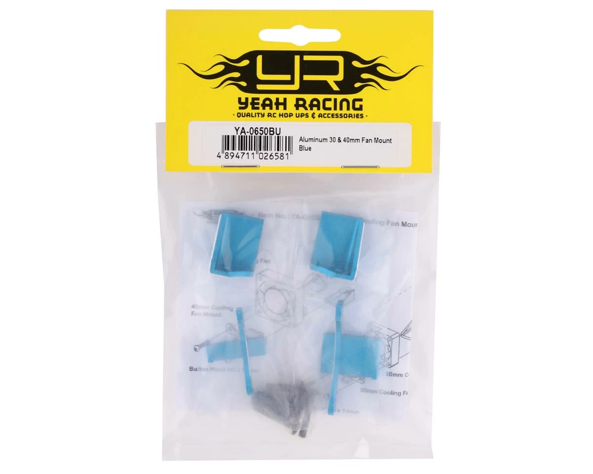 YEAH RACING Aluminum 30mm/40mm Fan Mount (Blue) - Image 2